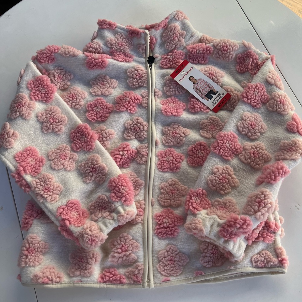 Lucky Brand Pink and White Floral Knit